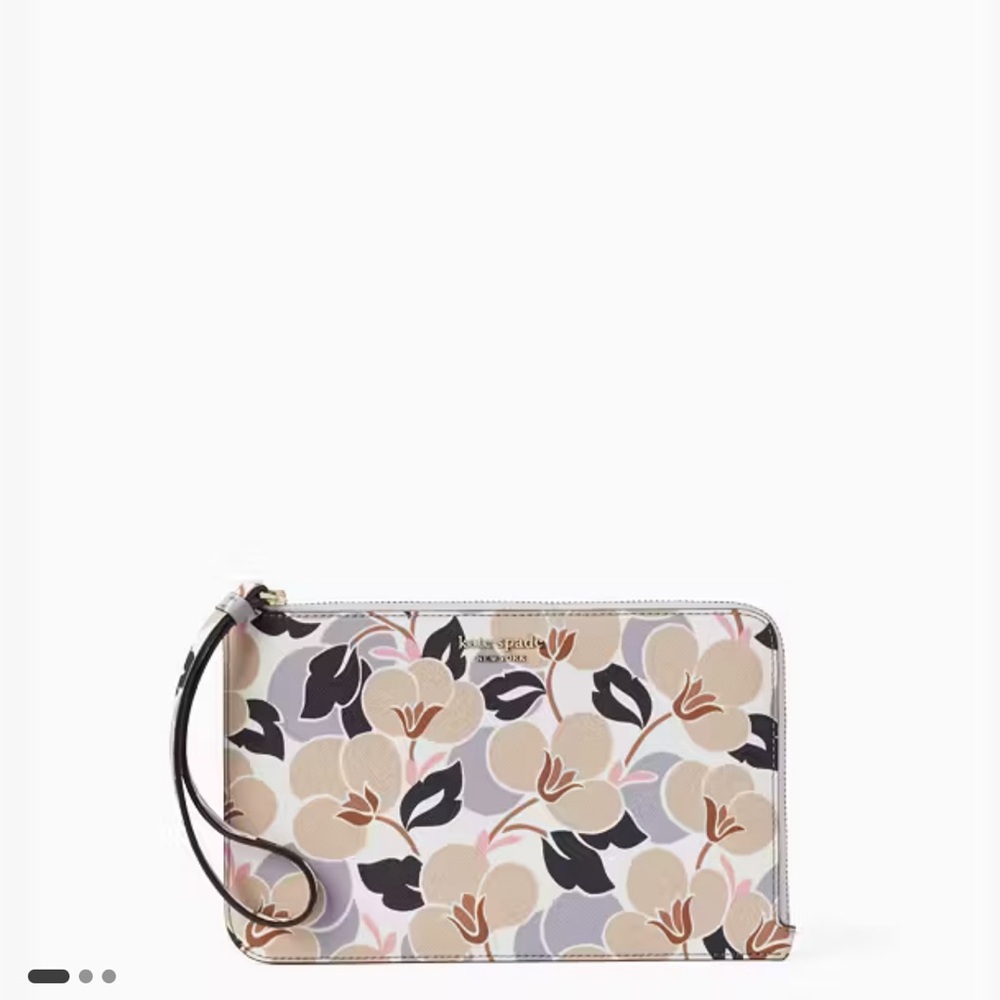 Kate Spade Cameron Breezy Floral Medium L-zip Wristlet